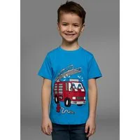 KIDSWORLD T-Shirt Mit coolem FEUERWEHR Druck Kurzarm, Basic-Passform, mit stylischem Druck, Rundhalsausschnitt