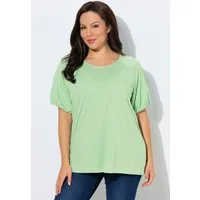 Ulla Popken T-Shirt T-Shirt Ballonärmel Rundhals Halbarm Modalmix