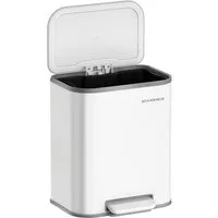 SONGMICS Mülleimer Küche, Treteimer mit Deckel, Softclose & Offenhaltefunktion, mit Inneneimer, breites rutschfestes Pedal, Stahl, 20 Liter