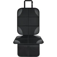 Zengi Kindersitzunterlage Autositz-Sitzschoner 600D Oxford universell mit Netztaschen Schwarz, Set, 1-tlg., mit Kopfstützengurt und rutschfester Einsteckzunge, wasserdicht, rutschfest und extra gepolstert