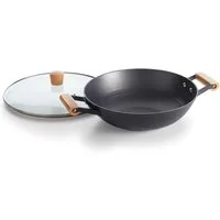 Qulinart by Brandt Wok mit Deckel Gusseisen 30x5,5 cm schwarz