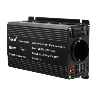 [EU Direct] Lvyuan DC12V To AC220V Car Power Inverter Car Converter 500W(1500W Peak) Foval Inverter Pure Sine Wave Dual