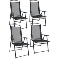 VCM Gartenstuhl 4er Set Balkonstuhl H. 105 x B. 61 x T. 56 cm (4 St), Hochlehner klappbar, Campingstuhl, Klappstuhl, für Balkon und Terrasse