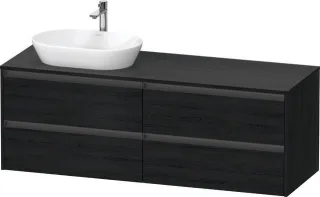 Duravit Ketho.2 Konsolenwaschtischunterbau wandhängend Eiche Schwarz Matt 1600x550x568 mm - K24899L1 K24899L16160000