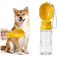 DAITORE Tier-Wasserspender Wasserspender 500ml auslaufsicher Auslaufsicher für unterwegs, Für Hunde und Katzen mit Tragegurt, leicht & hygienisch