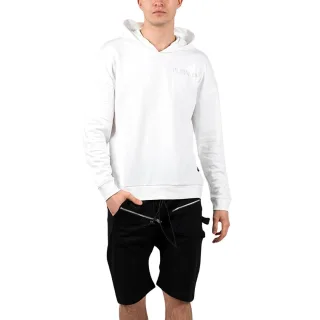 Philipp Plein Sport Block Logo Auf Der Brust Weißer Hoodie