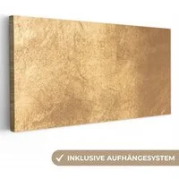 OneMillionCanvasses® Leinwandbild Panorama Licht fällt auf eine goldene Wand, Fotodruck (1 St), Leinwand Bilder für Wohnzimmer Schlafzimmer 60x30 cm