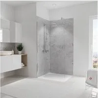 Schulte Duschrückwand 90 x 210 cm Alu-Verbund, (2-tlg), Stein Grau-Hell DecoDesign