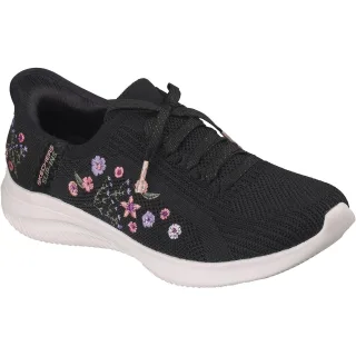 Skechers Ultra Flex 4.0 Süße Blüten Textile Damen Schwarz Strick/Multi Trim Sneaker