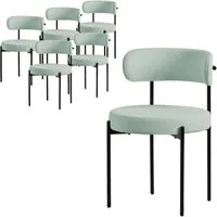 ML-DESIGN Polsterstuhl Esszimmerstühle Gruppe Küchenstuhl aus Teddystoff mit Metallbeinen (6 St), Clubstuhl 6er Set Wohnzimmerstuhl Grün moderne Design Lounge Stuhl