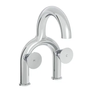 VitrA Liquid Zweigriff-Waschtischarmatur A42747 Ausladung 175mm, Zweilochmontage, ohne Ablaufgarnitur, chrom