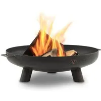 BBQ-Toro Feuerschale Ø 70 cm, Schwarz, Outdoor Dreibein Feuerstelle für Garten/Terrasse, mit Griffen
