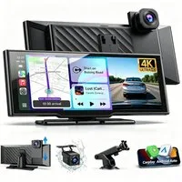 ESSGOO 10,26 / 11,3 Zoll 4K+1080P Carplay Android Auto BT Dashcam Autoradio Dashcam (HD, Tragbar Autoradio Rückfahrkamera IPS Touchscreen GPS Navi FM AUX)