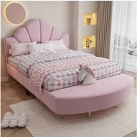 Flieks Polsterbett, Kinderbett Doppelbett 140x200cm mit Bettbank und Polsterkopfteil