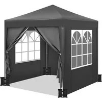 Woltu Faltpavillon, mit 4 Seitenteilen, 2x2 m, mit 4 Seitenteilen und 4 Sandsäcke, höhenverstellbarer