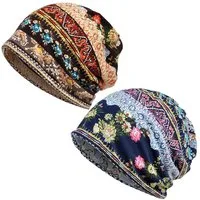 Coonoor Turbanmütze 2 Stücke Slouchy Beanie Hip-Hop Weiche Leichte Laufende Beanie Mütze (2-St) Elastisch Longbeanie Alle Jahreszeiten​, Ideal Chemo/Laufmütze​