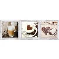 Bönninghoff Bild mit Rahmen 3er-Set gerahmte Bilder KAFFEE 3x23x23 cm – Deko für Küche & Bar, Getränke, Kaffee, Kaffee Bilder (1 St), mehrteiliges Bilder-Set, harmonisch aufeinander abgestimmt