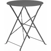 Koopman Gartentisch Balkontisch Terrassentisch Metall Rund Ø 60 cm Anthrazit (Stück, 1-St., Packung), Klapptisch, zusammenklappbar, leicht zu verstauen, Bistrotisch