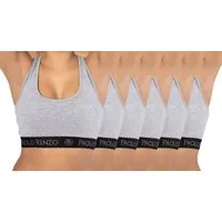Paolo Renzo Bustier Sports-Collection Atmungsaktive Damen Sport Bustiers (6-tlg) Sport BH - Sport Top aus hochwertiger Baumwolle