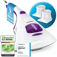 CLEANmaxx Matratzenreinigungsgerät entfernt 99,9 % Milben - 2 Ersatz-EPA-Filter, 300 W, Matratzen Bettdecken Kissen sterilisierend desinfizierend