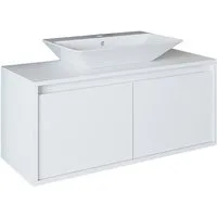 Roomart Badmöbel-Set ATLANTIC 100 cm, 5 Farben, opt. Keramik-Aufsatzbecken, Soft-Close, (Badezimmermöbel ATLANTIC 100cm in 5 Farben Unterschrank Waschbecken)