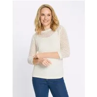 Sieh an! Strickpullover Ajour-Pullover 3/4-Arm Ajour