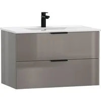 welltime Waschtisch Athen Badschrank Badezimmer WC Unterschrank mit Becken (Set), Waschplatz mit 2 Schubladen, Breite 80cm Softclose Bad