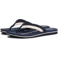 Tommy Hilfiger TH CROCHET SUMMER SANDAL Zehentrenner Dianette, Strandschuh in sommerlicher Häkeloptik