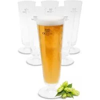 Spetebo Bierglas Bierglas 250 ml aus Klarglas - 6er Set, Glas, Bierglas 0,3 Liter spülmaschinenfest