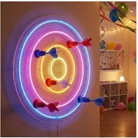 GLOBO LIGHTING LED Wandleuchte, LED-Leuchtmittel fest verbaut, Farbig, LED Wandleuchte transparent klar Dekorartikel Dartscheibe D 46 cm