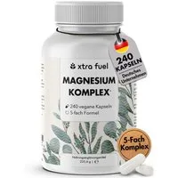 XTRA FUEL Magnesium Komplex* - 5‑fach Formel mit 400mg elementarem Magnesium Kapsel, 225.6 g