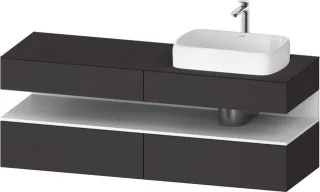 Duravit Qatego Konsolenwaschtischunterbau wandhängend Graphit Supermatt 1600x550x600 mm - QA47780188 QA4778018800010