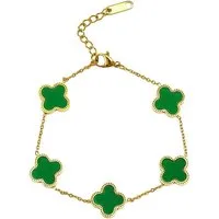 GOLDKLEIN Goldarmband Edelstahl vergoldet Blume verschiedene Farben, Damen, inkl. Geschenkbox