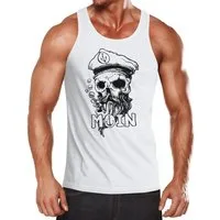 Neverless Tanktop Herren Tank-Top Moin Kapitän Totenkopf Anker Bart Hamburg Muskelshirt mit Print