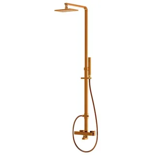 Steinberg Serie 160 Brauseset mit Thermostatarmatur, Regen-/Handbrause, mit Gleiter, rose gold, 160 160 2721 RG