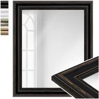 WANDStyle Wandspiegel H550, Vintage Spiegel Schwarz 50x60 cm, großer Wandspiegel Schwarz 50x60
