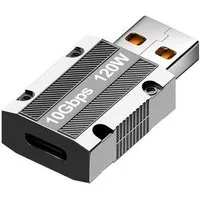 Bolwins C56 Adapter USB 3.0 zu Typ-C 10Gbps 120W Ladegerät Konverter Keyhole Computer-Adapter USB 3.0 Typ A Stecker zu USB 3.1 Typ C Buchse, 0 cm, 10Gb/s Datenübertragung, 120W Schnellladung, Zinklegierung, Plug&Play