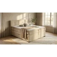 ED EXCITING DESIGN Boxspringbett Fanes mit Komforteinstiegshöhe von 73cm, erhältlich in 180x200cm, inkl. Bettkasten und 7cm Visco-Topper