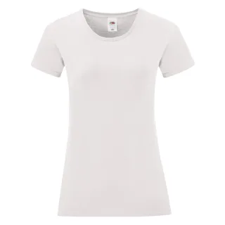 Fruit Of The Loom Damen T-Shirt Iconic, kurzärmlig (Weiß)