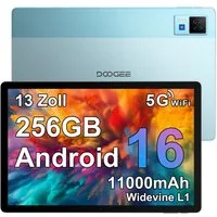 DOOGEE U13 Android 16, 32GB RAM+256GB ROM (2TB TF), 11000mAh Tablet (13", 256 GB, Android 16, 13MP+5MP, 5G WiFi, Widevine L1, GPS, Face ID, OTG)