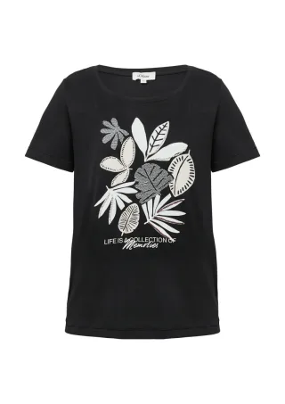 s.Oliver Red Label - T-Shirt mit Frontprint schwarz - Gr. - 38