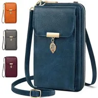 LuxusKollektion Handytasche Handytasche Geldbörse Umhängetasche RFID Schutz Damen Crossbody Leder
