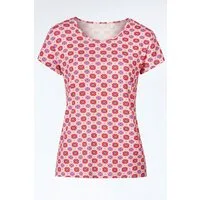 Himalaya Clothing Kurzarmshirt T-Shirt Damen mit lebendigem, geometrischem Alloverprint aus Viskose Damen Oberteil mit seidig, kühlem Tragegefühl