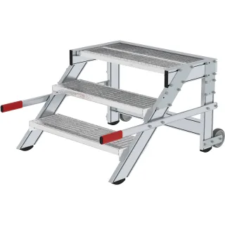 Munk Arbeitspodest fahrbar, Stufenbreite 800 mm, Stahl-Gitterrost - 050435
