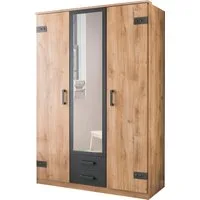 Wimex Kleiderschrank Cork, mit oder ohne Spiegel, rustikaler Look im Industrial Design wahlweise in 135cm oder 180cm breit, 58cm tief, 199cm hoch