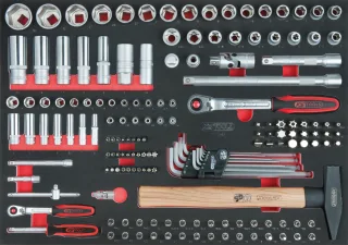 KS Tools SCS 1/4"+1/2" Steckschlüssel-Satz, 163-tlg in 1/1 Systemeinlage - 711.0163