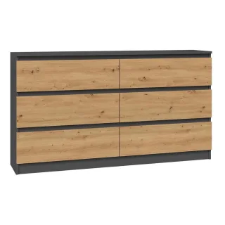 CDF Kommode, Eiche Artisan, Anthrazit, Holzwerkstoff, 138x75x40 cm, Wohnzimmer, Kommoden & Sideboards, Kommoden