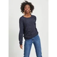 Vila Rundhalspullover VIRIL-O-PULLI Feinstrick mit feinen Strickdetails