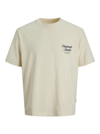 JACK&JONES - JORNORREBRO TYPO TEE SS CREW NECK SN JNR Antique White - Gr. - 164