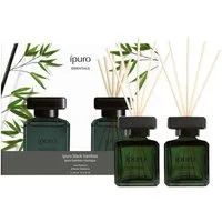 IPURO Raumduft Black Bamboo, 2x 50 ml, Glasflakon mit Rattan-Holzstäbchen